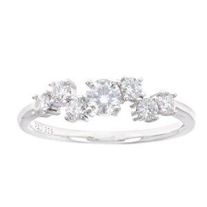 NIB - JTV Moissanite Platineve Ring .59ctw DEW - Size 7